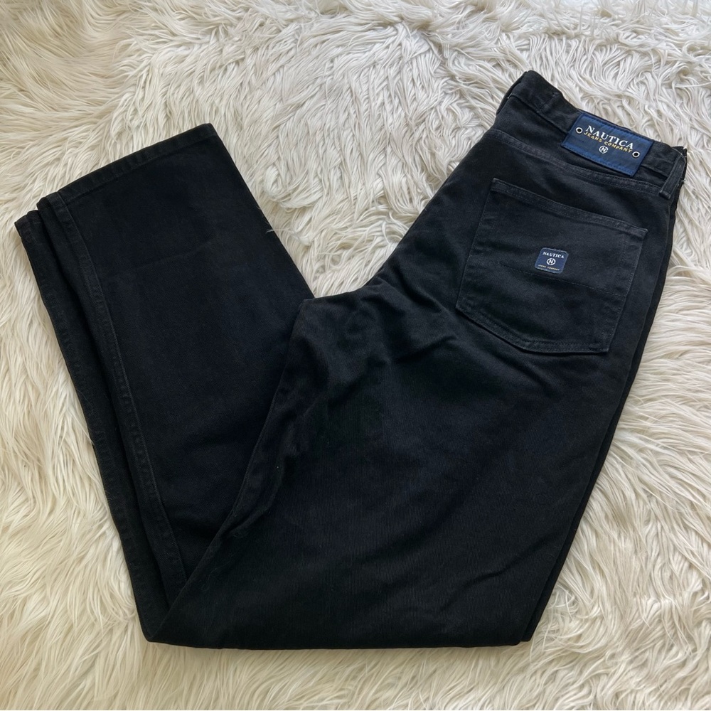 Vintage Y2k Nautica Jeans Black Denim Skater Straight Leg Men’s Size 36x35